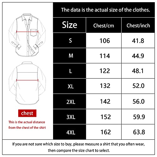 Dubinik® Mens Flannel Shirt Long Sleeve Plaid Flannel Shirt for Men Soft 100% Cotton Casual Button Down Shirts Regular Fit