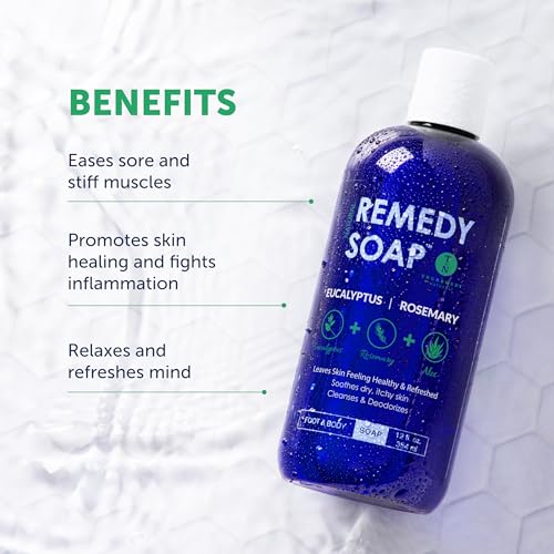 Truremedy Naturals Eucalyptus + Rosemary Body Wash - Body Wash for Therapeutic & Relaxing - Eucalyptus + Rosemary Body Wash (1 pk, 12 oz)