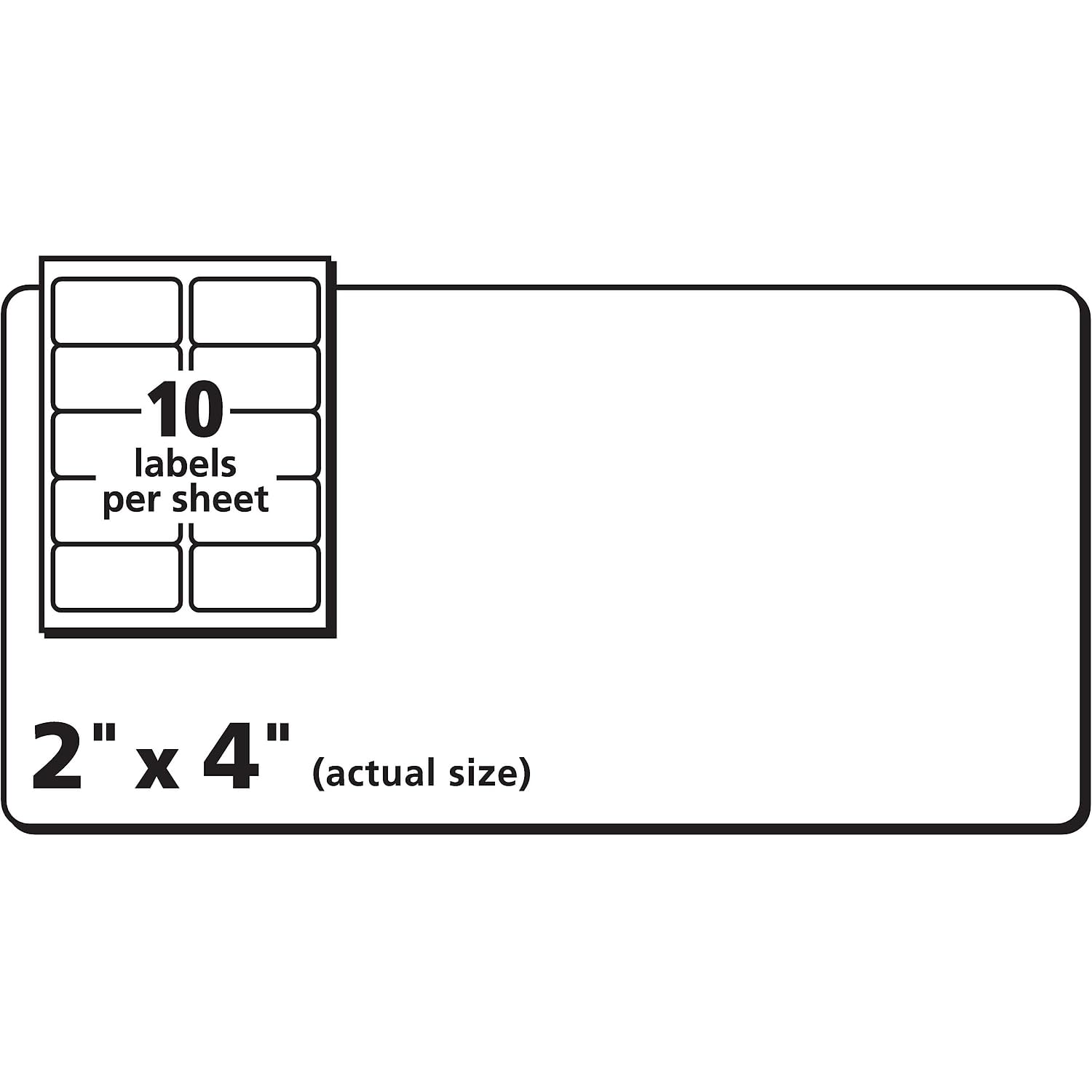 Avery 18163 Shipping Labels with TrueBlock Technology, Inkjet, 2 x 4, White, 100/Pack
