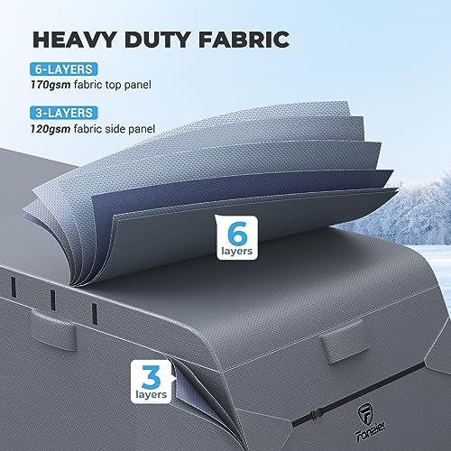 Fonzier Extra Thick 6 Layers Travel Trailer RV Cover, Anti-UV, Weatherproof, Rip-Stop, Utility Heavy Duty RV Cover for 15' 1"-18'