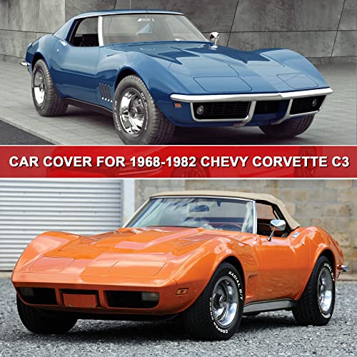 Indoor Car Cover Replace for 1968–1982 Corvette C3, Luxurious Stretch Satin Snug Custom-fit Indoor Breathable Car Cover for Dust-Proof, Underground Garage, Car Show (C3)