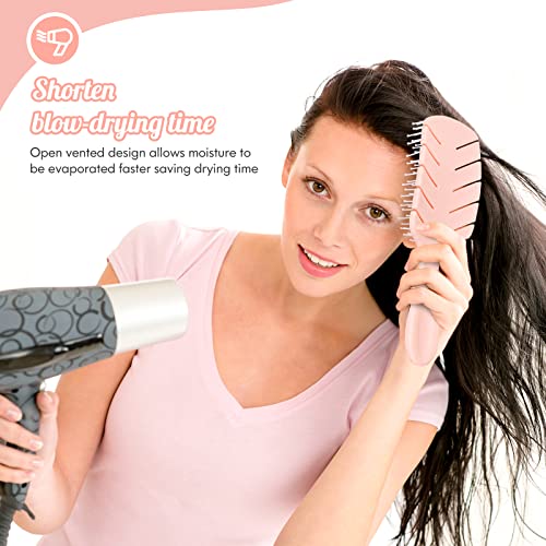 Hair Brush,Sofmild Curved Vented Paddle Brush for Faster Blow Drying,Detangle Brush Flexible Bristles Glide Thru Tangles with Ease, Detangling Styling Hair Brushes for Women Curly Thick Wet Hair