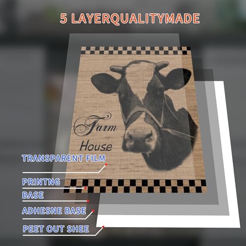 Farmhouse Cow Magnet Sticker Dishwasher Cover for Front Door,Refrigerator Magnet Cover, Dishwasher Covers Decorative(23 x 26 Inches)
