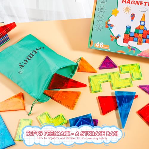 Lotmey Magnetic Tiles for Kids, Magnetic Blocks Building Toys, 3D Magnet Tiles Building Blocks, Preschool Magnetic Toys Stacking Blocks STEM Toys for Toddlers Kids 3 4 5 6 7 8-12