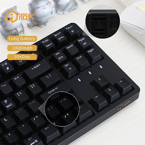 IROK FE87/104 Pro Wireless hot-swappable Gaming Keyboard, backlighting Mechanical Keyboard, Silenced Construction, Bluetooth/2.4G/Wired for Windows PC Gamers Black-Brown Switch