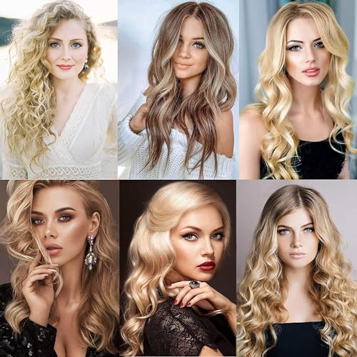 24Pcs Jumbo Hair Curlers Rollers, Self Grip Hair Roller Set with 12 Salon DIY Heatless Hair Curlers Holding Rollers and 12 Stainless Steel Duckbill Clips for Long Medium Hair Bangs Volume