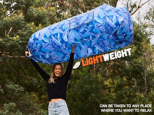 WEKAPO Inflatable Couch Air Lounger Chair - Camping & Beach Accessories, Portable Blow up Sofa for Hiking, Lawn, Indoor/Outdoor Movies & Music Festivals. Lightweight and Easy to Set Up Air Hammock, Palma