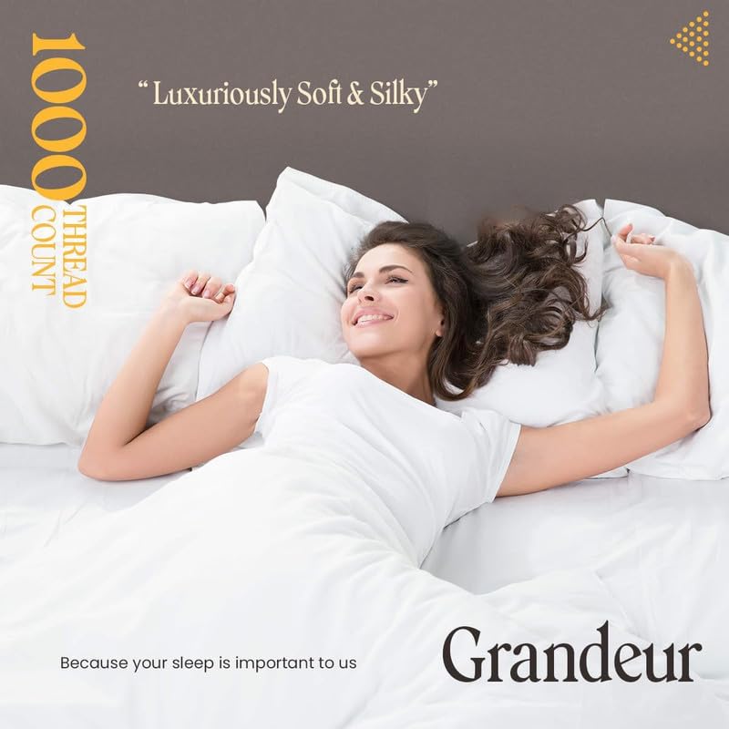 SGI bedding Luxury 4 Piece Egyptian Cotton Sheets Full Size - 1000 Thread Count, 100% Cotton Sheets, 15" Deep Pocket Sheet Set, Breathable, Soft and Premium Cotton - Lilac