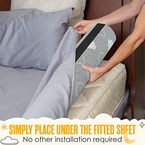 Bed Bumpers for Toddlers Memory Foam Rail Guards Waterproof Washable Dual Sided Non-Slip Soft Cover - Safety Guard Noodle Long Pillow Pads for King Queen Full Twin Beds (1 Pack)