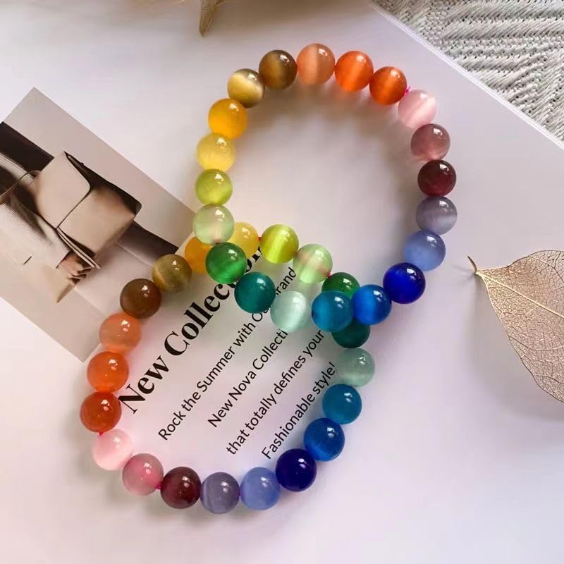 HANGINTHERE 925 Sterling Silver Aurora Borealis Crystals Bracelet for Women Trendy