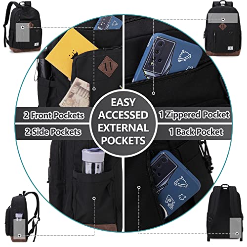 VX VONXURY Backpack for Men Women,Lightweight Bookbag with Mulitiple Pockets,Classical Water Resistant Travel Backpack