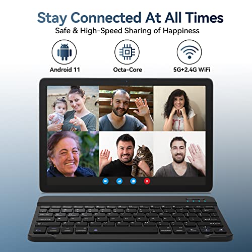 Tablet 2024 Newest Android Tablet 10 inch, Octa-Core 5G WiFi Tablet with Keyboard, 128GB + 8GB + 1TB Expandable Storage, Large Touch-Screen Tablet, 13MP Dual Camera/Bluetooth/GPS/HD Display/Mouse/Case