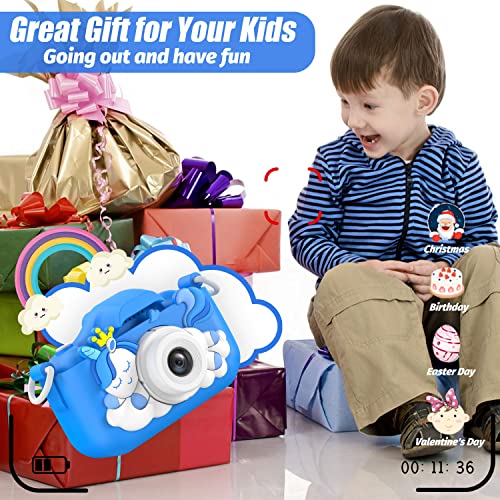 Upgrade Kids Camera, Christmas Birthday Gifts for Girls Boys Age 3-12, 1080P HD Selfie Digital Video Camera for Toddlers, Cute Portable Little Girls Boys Gifts Toys for 3 4 5 6 7 8 9 Years Old