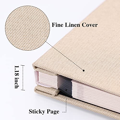 Vienrose Photo Album Self Adhesive 4x6 5x7 3x5 8x10 10x12 Scrapbook Album DIY Scrap Book with A Metallic Pen (13"x12.6" 60 Pages, White)