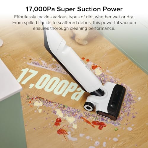 roborock Flexi Wet Dry Vacuum Cleaner, 180° FlatReach Design, 17000Pa Cordless Vacuum Mop with Hot Water Self-Cleaning & Self-Drying, Edge-to-Edge Cleaning, Floor Cleaner for Tiles and Hard Floors