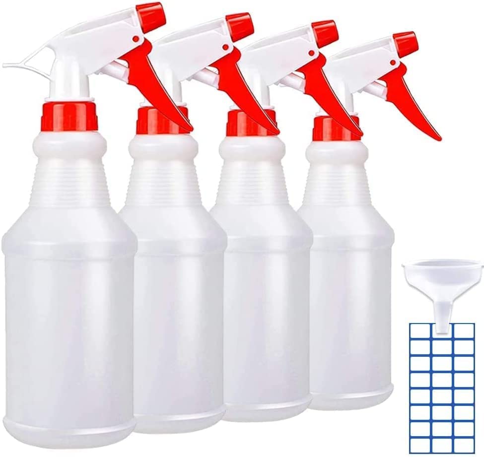 JohnBee Empty Spray Bottles (16oz/2Pack) - Adjustable Spray Bottles for Cleaning Solutions - No Leak and Clog - HDPE spray bottle For Plants, Pet, Vinegar, BBQ, and Rubbing Alcohol