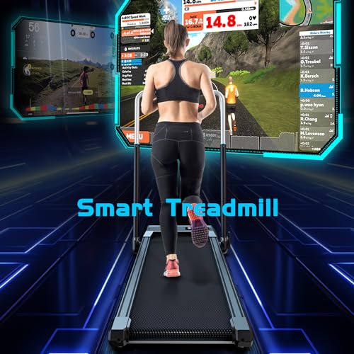 Walking Pad Treadmill, Under Desk Treadmill with Incline for Home/Office, 2 in 1 Folding Treadmill with APP/Remote Control and LED Display, 0.6-7.6 MPH 330 lbs Capacity