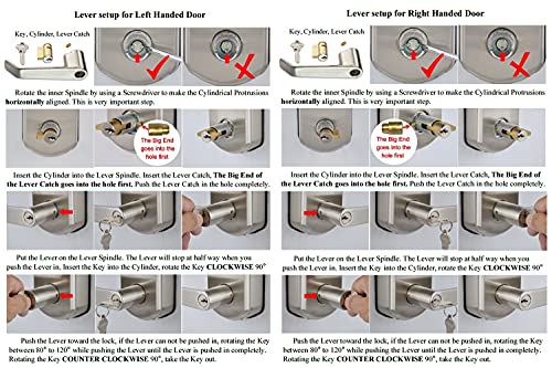 Smart Door Lock, Keyless Entry Door Lock, SCYAN X3 Handle Lock with Touchscreen Keypad Access, Auto Lock Satin Nickel
