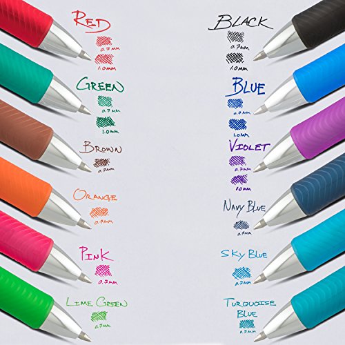 Pentel EnerGel RTX Retractable Liquid Gel Pen, Flag Barrel, Black Ink, 2-Pk (BL77USABP2A)