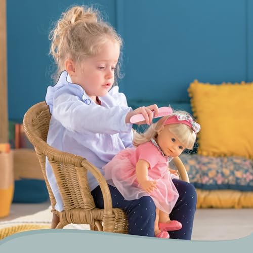 Baby Doll Set – 7 Piece Adorable Baby Doll Accessories with 2 Baby Doll Bottles, 2 Doll Pacifiers, Comb and Mirror – Baby Doll Toys for Kids in a Cute Bag with Handle – Disappearing Baby Doll Bottle