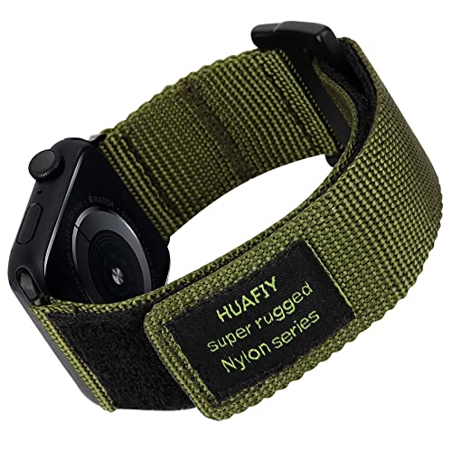 MTRRISE Compatible with Apple Watch band 38mm/40mm/41mm/42mm/44mm/45mm49mm, nylon sports bracelet for Apple Watch strap, Velcro design for iWatch strap series 8/7/6/5/4/3/2/1, SE,ultra,Army Green