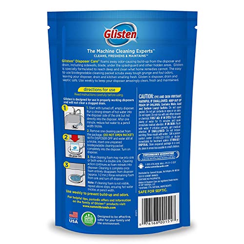 Glisten Garbage Disposer Cleaner, Lemon, 4.9 Oz, 4 Count (Pack of 2)