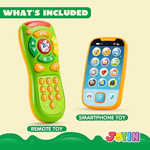 JOYIN Baby Toy Phone, Remote and Smartphone with Music, Fun Learning Musical Toys for Babies, Kids, Boys or Girls, Holiday Stocking Stuffers, Birthday and Kids Christmas Toys Gifts
