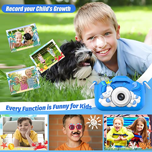 Upgrade Kids Camera, Christmas Birthday Gifts for Girls Boys Age 3-12, 1080P HD Selfie Digital Video Camera for Toddlers, Cute Portable Little Girls Boys Gifts Toys for 3 4 5 6 7 8 9 Years Old