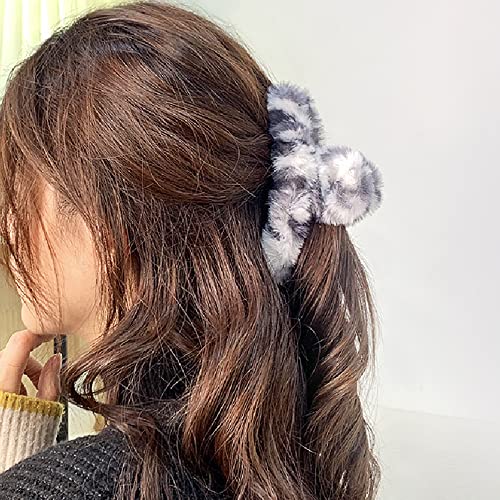 SEVEN LUCKY LIGHT Bow Claw Clip 4 Pcs Hair Bows for Women Satin Silk Fabric Large Claw Clips for Thick Hair