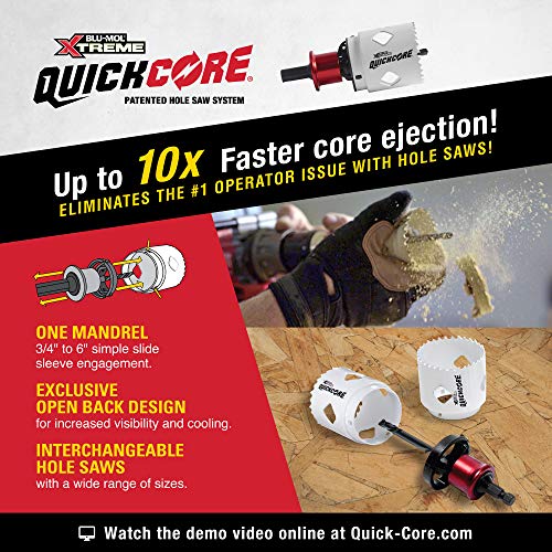 Disston E0100224 Blu-MOL QUICKCORE Xtreme Bi-Metal Hole Saw, 7" Clamshell Size, 5-1/4"