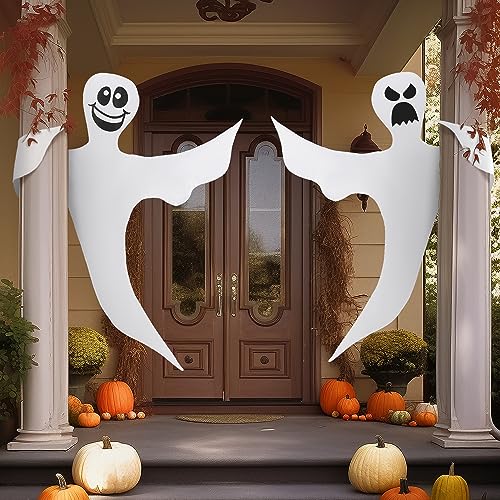 JOYIN 2 Pack 53" Halloween Bendable Tree Wrap Ghost for Halloween Decoration Outdoor, Lawn Decor, Tree, Pilar Decorations, Ghost Party Supplies