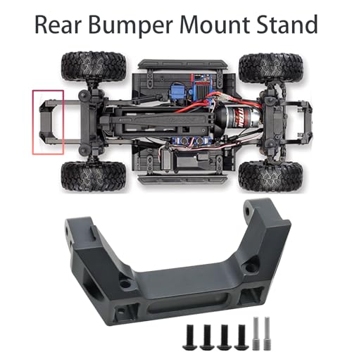Linsvirgo 2 PCS 1/10 RC Crawler CNC Aluminum Alloy Front & Rear Bumper Mount Fit for 1/10 RC Truck Crawler TRAXAS TRX4 Land Rover Defender/Sports Edition Upgrade Replacement Part Accessory - Black
