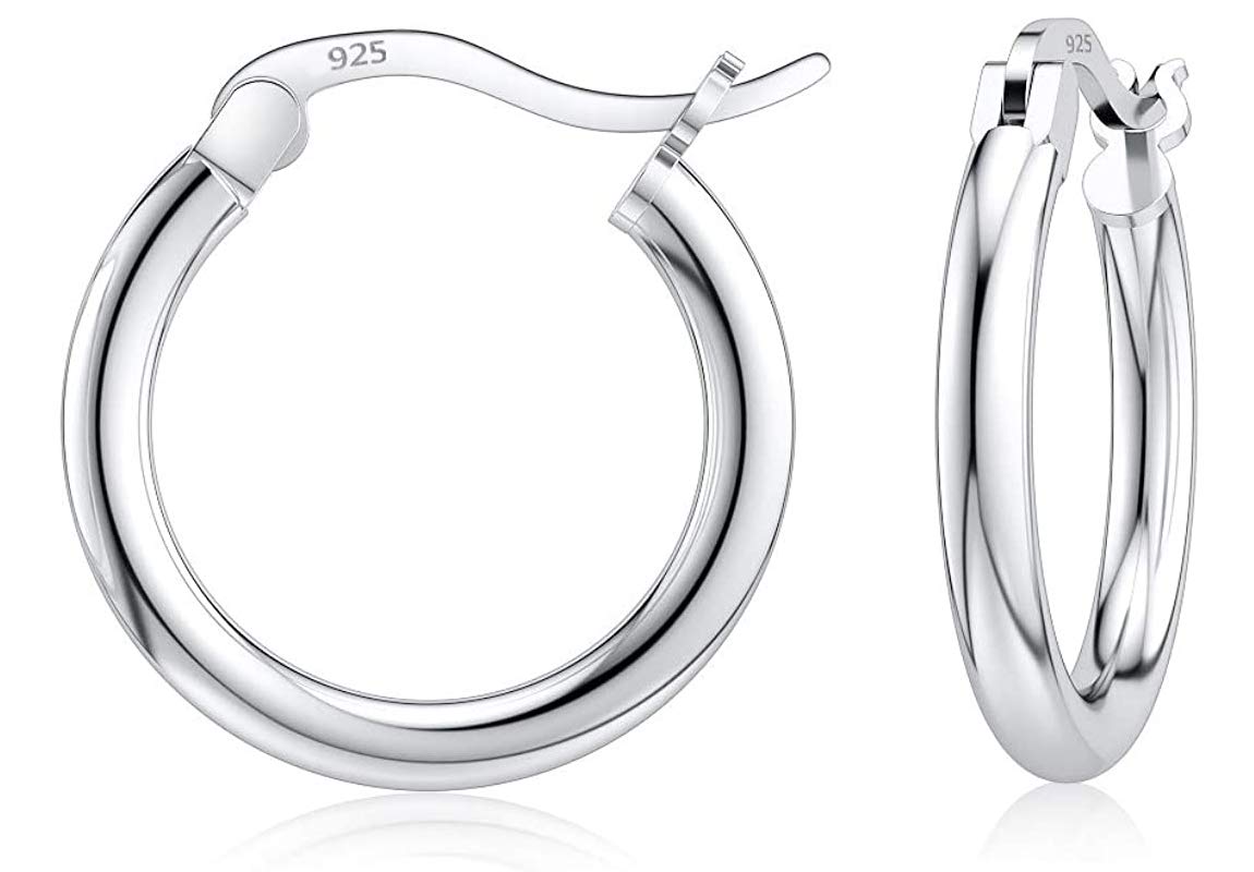 Savlano 925 Sterling silver Round Hoop Earrings for Women, Girls & Men Comes in 10MM-25MM (15)