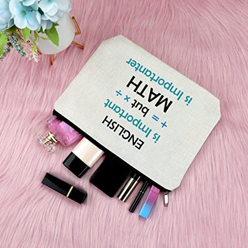 Math Teacher Appreciation Gift Makeup Bag Birthday Gift for Teacher Tutor Math Teacher Gift for Women Thank You Gift for Teacher Makeup Pouch Funny Gift for Mathematics Lovers Cosmetic Travel Bag
