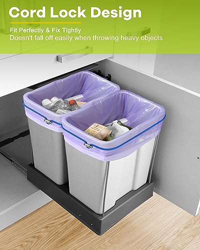 Rosaver Garbage Can Bands Cord Lord Design Adjustable Large Trash Can Rubber Bands Fits 8-33 Gallon Trash Cans Multifunction Bands Litter Box Bands for Kitchen Tables Picnic Party 12 Pack