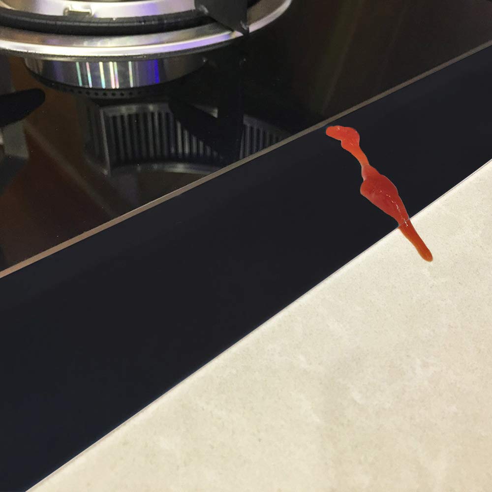 CozyKit Silicone Kitchen Stove Counter Gap Cover Long & Wide Gap Filler (2 Pack) Seals Spills Between Counters, Stovetops, Washing Machines, Oven, Washer, Dryer - Heat-Resistant and Easy Clean (Black)