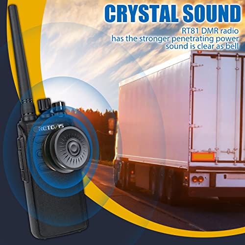 Retevis RT81V Digital Walkie Talkie,2 Meter Radio,Waterproof Two Way Radios Long Range,Dual Time Slot,Heavy Duty 2 Way Radio for Rural Area (2 Pack)