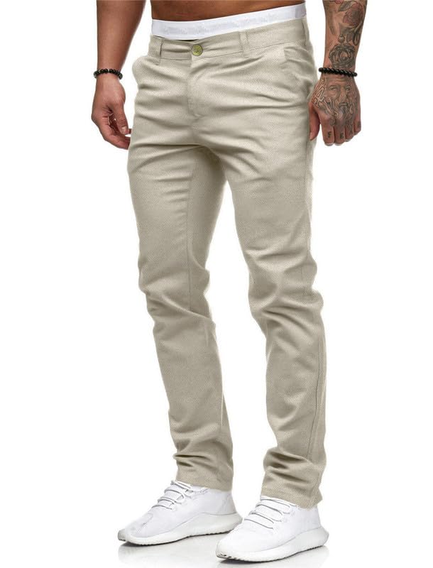 HUNGSON Mens Chinos Slim Fit Stretch Flat-Front Skinny Dress Pants (Royal Blue,30W*30L)