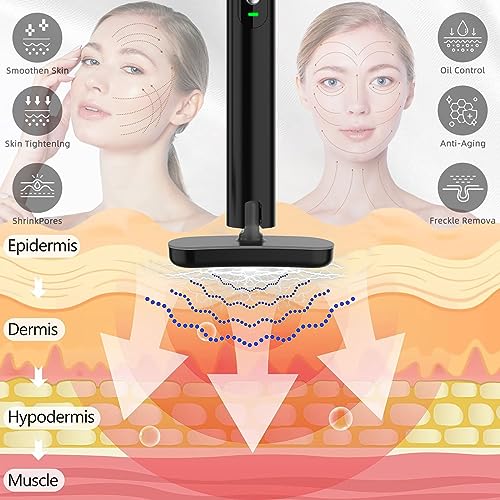 Fxtiaa Led-Light-Therapy, 7 Color Face Skincare Wand with Facial Massager LED Face Skin Rejuvenation for Face & Neck & Eye Skincare Equipment Red Light Wand