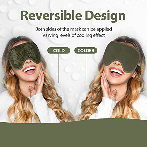 NEWGO Cooling Gel Eye Mask Reusable Cold Eye Mask for Puffy Eyes, Eye Ice Pack Eye Mask with Soft Plush Backing for Dark Circles, Migraine, Stress Relief - Purple