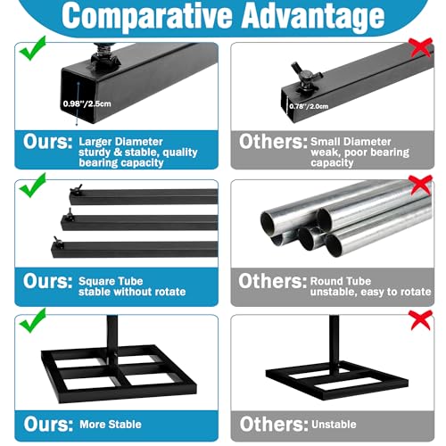 Fomcet 10FT x 10FT Backdrop Stand Heavy Duty with Base, Black Portable Adjustable Pipe and Drape Backdrop Stand Kit, Square Metal Arch Party Frame for Wedding Birthday Parties Banquet Decorations