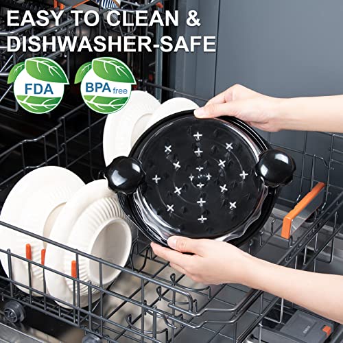 HONSREO Chicken Shredder, Chicken Breast Shredding Tool Twist with Transparent Cover, Meat Shredder, Ergonomic Handle, Easy Cleaning, Anti-slip, Heat Resistant, BPA Free