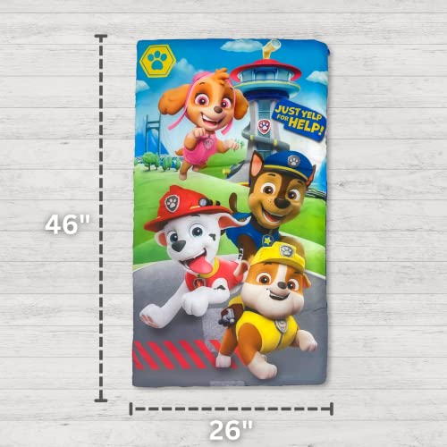 Paw Patrol Kids Soft Lightweight 2 Piece Sleeping/Slumber Bag and Sling Bag Set, 46"(L) X 26"(W), (Official Licensed Paw Patrol Product) by Franco