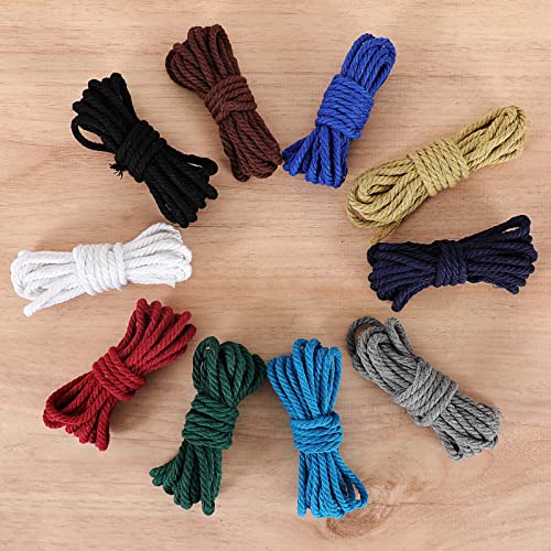 Macrame Cord 4mm x 328yd | 100% Natural Cotton Macrame Rope | 4 Strand Twisted Cotton Cord for DIY Crafts Knitting Plant Hangers Wedding Decor, Purple