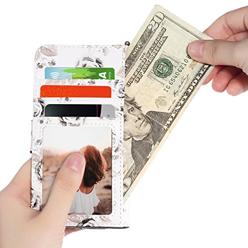 ULAK Compatible with iPhone 7/8/SE 2nd/SE 3rd 4.7-Inch, PU Leather Flip Wallet Case Kickstand Card Holder Protective Cover, Marble