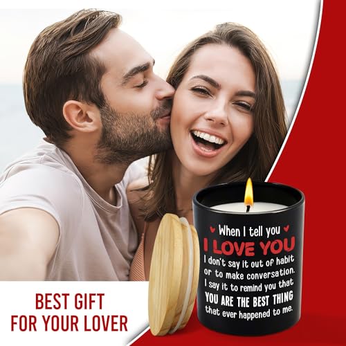 TEEZWONDER Anniversary Wedding Gifts for Men, Women, Couple, Christmas, Valentines Day, Birthday Gifts for Her, Him, Boyfriend, Girlfriend, Husband, Wife, Vanilla Lavender Scented Candle 10oz