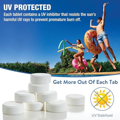 Doheny's 3 Inch Stabilized Chlorine Tablets | Pro-Grade Pool Sanitizer, Long Lasting, Slow Dissolving, 99% Pure Tri-Chlor, Individually Wrapped - 8lb