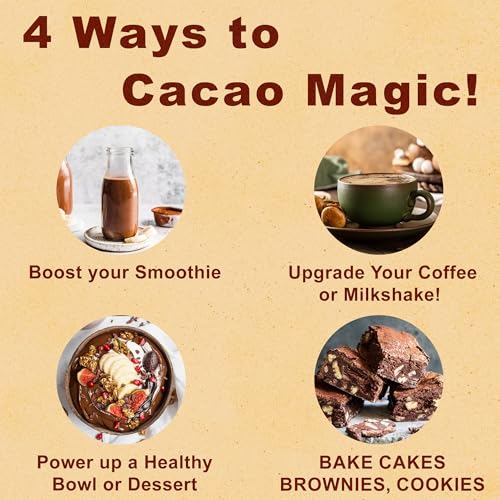 MegaPlants Cacao Magic (50 Servings) | Superfood 5 Mushroom Blend | Lions Mane, Reishi, Chaga, Cordyceps, Turkey Tail | Smoothie, Hot Chocolate, Coffee Alternative