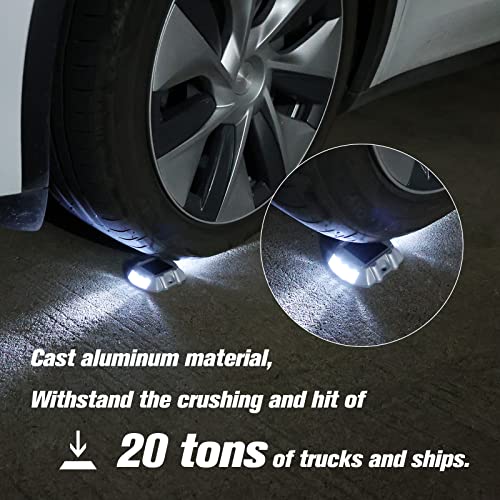 VOLISUN Solar Deck Lights Driveway Dock Lights, 4-Pack Led IP67 Waterproof Outdoor Warning Step Lights for Driveway Sidewalk Garden Pathway Yard(Green)