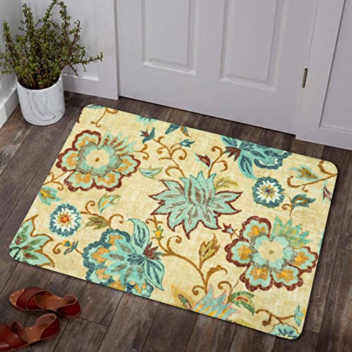 Lahome Floral Black Round Area Rug - 5Ft Washable Ultra-Thin Soft Round Bedroom Rugs Non-Slip Stain Resistant Circle Rugs for Living Room, Paisley Print Accent Round Carpet for Office Dining Room
